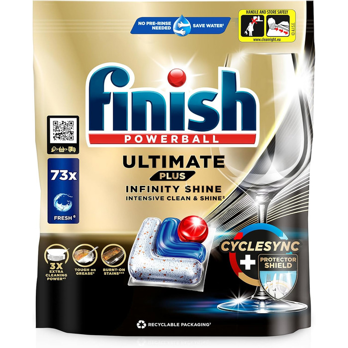 Таблетки для посудомийної машини 219 капсулили Ultimate Plus Infinity Shine Finish