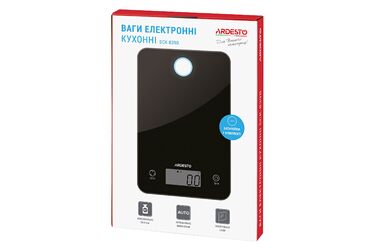 ARDESTO Ваги кухонні, 5кг, CR2032x2 в комплекті, скло, чорний