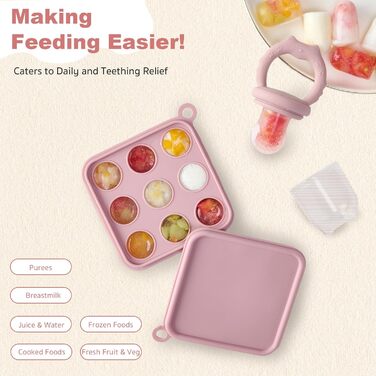 Силіконова годівниця для дитячого фруктового харчування, пустушок та грудного молока (синя)