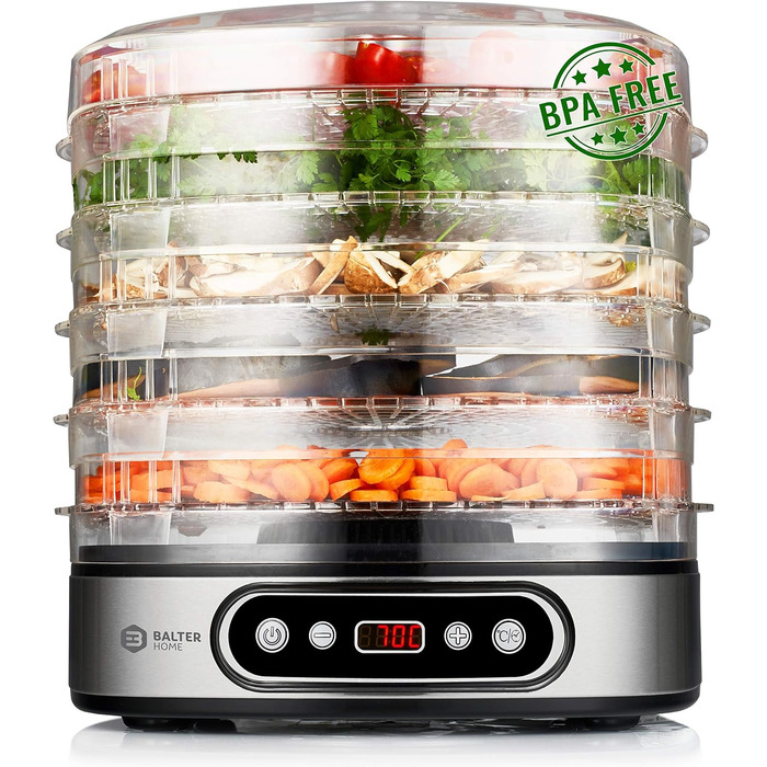 Дегідратор на 5 полиць, 500 Вт з LCD дисплеєм Balter