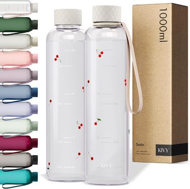 Пляшка для води 1 л тританова, прозора вишня KIVY