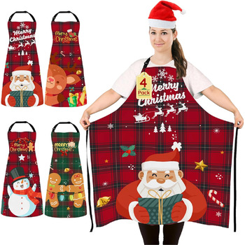 Набір з 4 різдвяних кухонних фартухів 90 x 100 см FunChaos