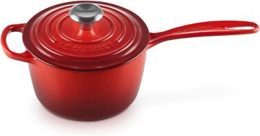 Чугунный сотейник Ø 16 см, 1,2 л с крышкой, вишнево-красный Signature Le Creuset