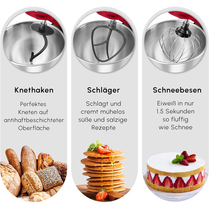 Миксер 5л,  1500 Вт красный Mastermaid Chef Pro KARACA