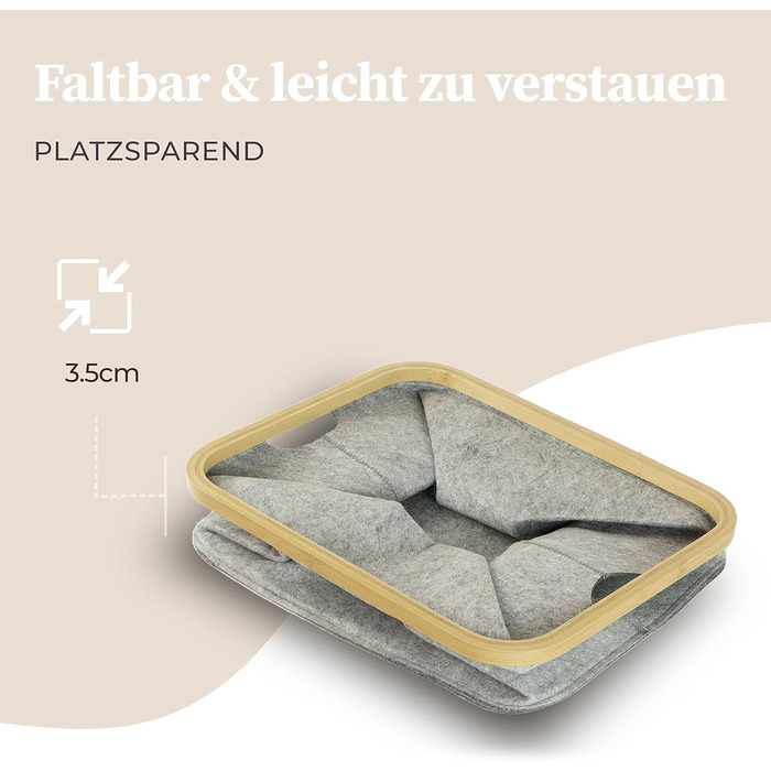 Кошики для зберігання, сумісні з IKEA Полиця KALLAX - Кошик для зберігання деревини Невеликий антрацит - Коробка для зберігання Полиця Кошик для зберігання - Паперовий ящик Кошик з фетру Складний кошик для білизни (40 л, фетр світло-сірий)