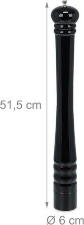 Деревянная мельница для перца и соли 51,5 см черная Relaxdays