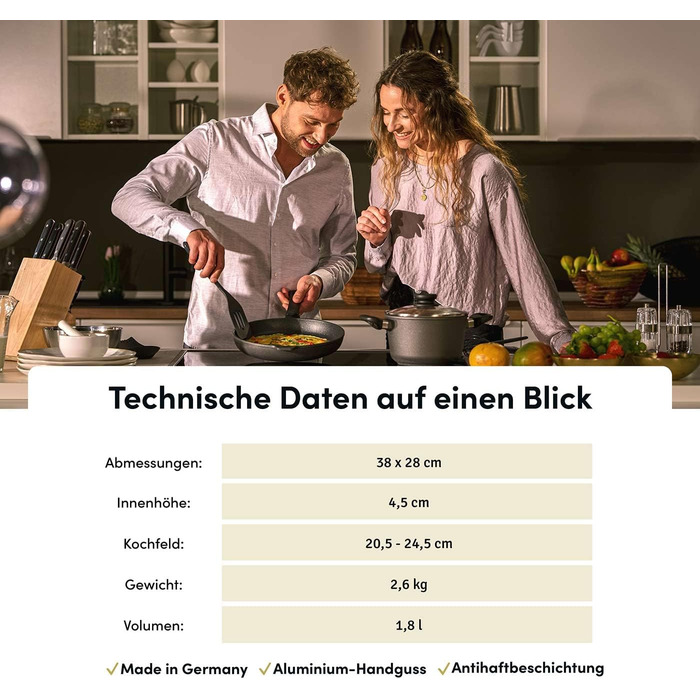 Сковорода для риби з овальною кришкою 38 х 28 см Hoffmann