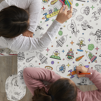 Скатерть Atenas Home Textile Aliens + фломастеры 12 шт., хлопок с полиэстером