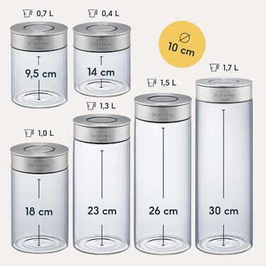 Банка для зберігання з кришкою 6 предметів SILBERTHAL