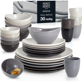 Обеденный сервиз на 6 персон, 30 предметов, серый Swing Moritz & Moritz