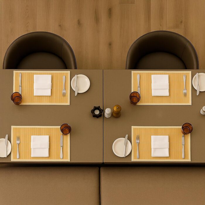 Набір із 6 сервірувальних килимків 45 x 30 см, кремовий Relaxdays