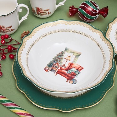 Салатник Fissman 23,5x6,5 см CHRISTMAS EVE порцеляна (13757)