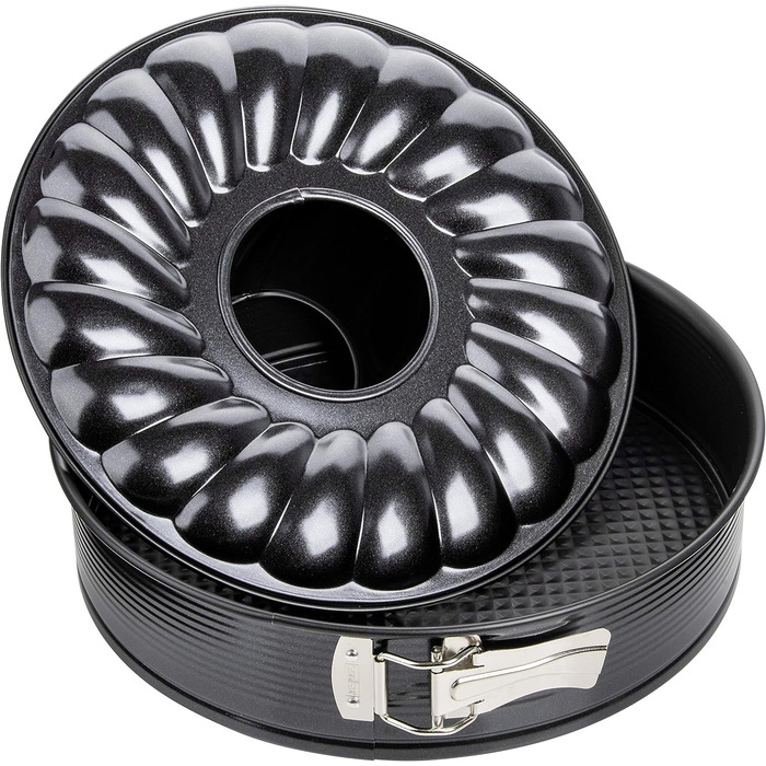 Пружинна форма Zenker плоска та трубчасте дно Ø 28 см форма для випічки з 2 днами, професійний набір форм для тортів, з високоякісним антипригарним покриттям, легко розформовується для соковитих тортів і пирогів, кількість