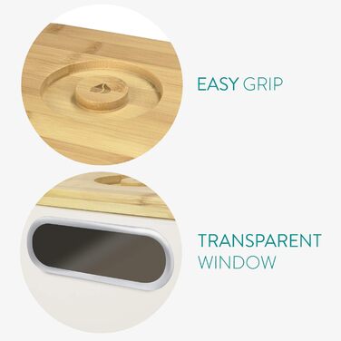 Хлебница с деревянной крышкой, кремовая Navaris