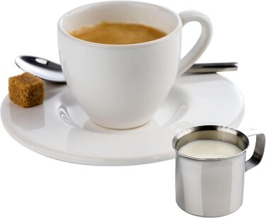 Набір глечиків для молока APS з 4 шт. , маленькі глечики для вершків для кави/молока, глечик для вершків, вміст 25 мл, одинарний з нержавіючої сталі