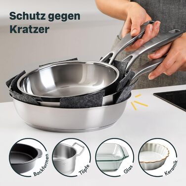 Сковорода вок індукційна 28 см - Сковорода вок з нержавіючої сталі для смаження у фритюрі та смаження - Для всіх типів плит - Жароміцна до 400C (захист для сковорідки, 35 см)