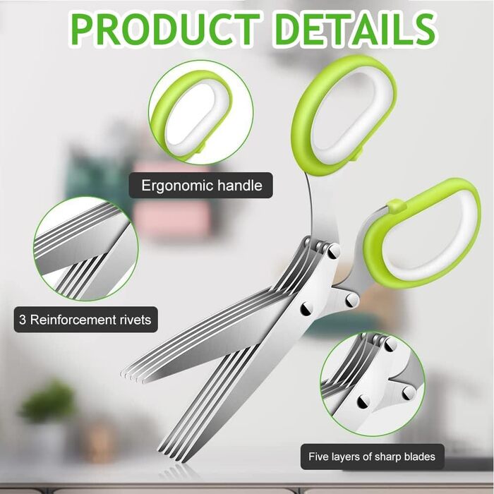 Кухонні ножиці з нержавіючої сталі з 5 лезами Butyeak