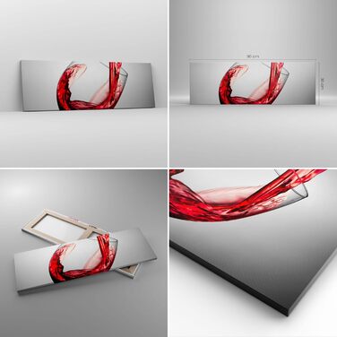 Панорамні картини на полотні 160x50 см картина на полотні з келихом вина велика XXL настінна прикраса картина спальня кухня настінні картини прикраса вітальня настінний декор полотно настінний друк мистецтво AB160x50-2258 (90Д x 30Ш см)