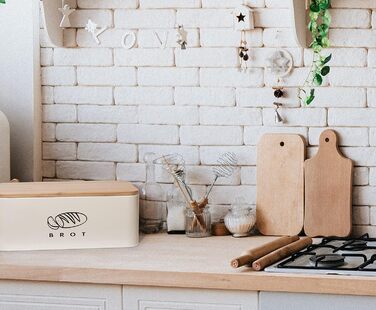 Хлібниця з кришкою 42 х 23 х 16 см бежевий Theo&Cleo