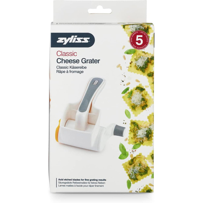 Терка для сиру ZYLISS Classic E900010 з тонким барабаном з нержавіючої сталі для легкого натирання твердого сиру, шоколаду тощо. Розміри Розмір 16 х 8,5 х 8,5 см.