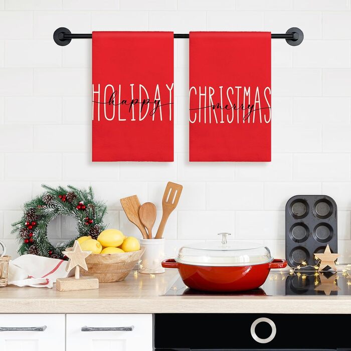 Набор из 4 рождественских кухонных полотенец 45 x 65 см, набор X Ohok