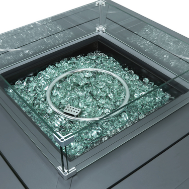 Вуличний газовий стіл-камін 107 x 107 x 63 см. алюміній GRILLI