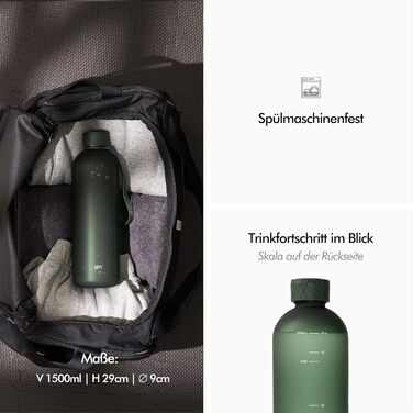 Пляшка для води 1,5 л тританова, біле-золото KIVY