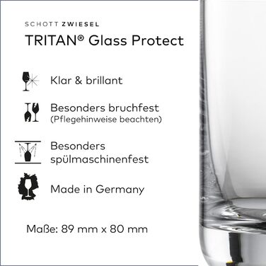 Пивний кухоль SCHOTT ZWIESEL Convention 0,2 л (набір з 6 шт. ), простий пивний келих для пільзнера, кришталеві келихи Tritan, які можна мити в посудомийній машині, Зроблено в Німеччині (артикул 175500) (Келих для віскі - 0,285 л, комплект з Digestifset Cl
