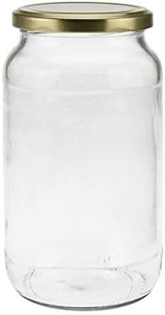 Банка 1 л с завинчивающейся крышкой серебристая, (золото), 6 шт mikken