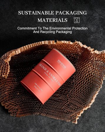 Ароматичні свічки M&SENSE з натурального соєвого воску, натуральна соєва свічка для домашнього декору, тривалий час горіння до 70 годин, класні подарунки-свічки для чоловіків та жінок (600 г, апельсин та ваніль)