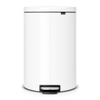 Сміттєвий бак з педаллю 40 л безшумний білий Flatback + Brabantia