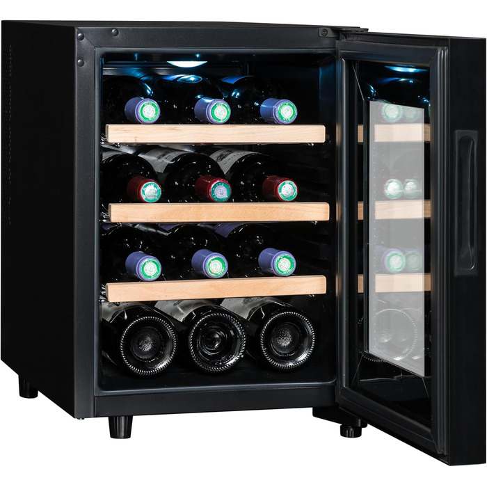Винний холодильник до 12 пляшок чорний CLIMADIFF