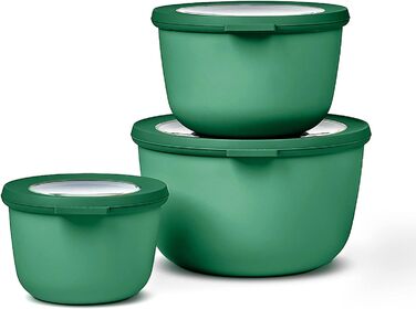 Набор из 3 предметов - Банки для хранения с крышкой - Подходит в качестве ящика для хранения, холодильника, морозильной камеры и посуды для микроволновой печи - 350 мл, 750 мл и 1250 мл - (Vivid Green, набор 3 шт. и (500, 1000, 2000 мл))