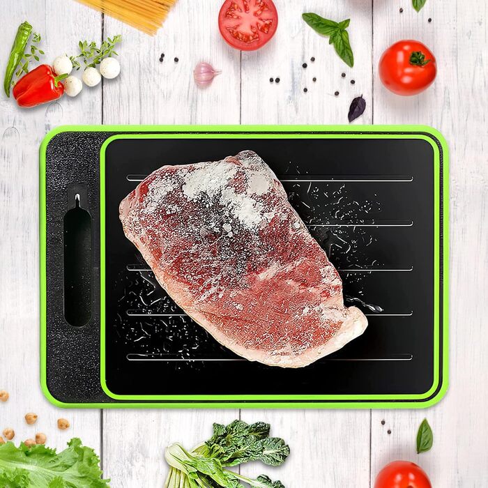 Разделочная доска с функцией размораживания Frost Away 36,5 х 25 см черный/зеленый HENGBIRD