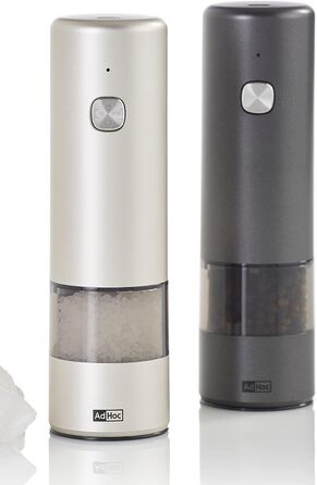 Млин для солі та перцю електричний 17 см, набір 2 предмети, світло-сірий/темно-сірий i.Mill AdHoc