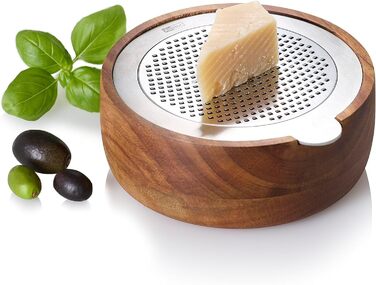 Терка дрібна з дерев'яним контейнером для збору, кругла AdHoc