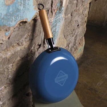 Сковорода для смаження Fissman SEAGREEN 24x4,5 см з дер. ручкою (емальований чавун) (4000)