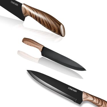 Дюймов Santoku Knife Кухонный нож Острый нож для мяса Профессионально выкованный из импортной высокоуглеродистой нержавеющей стали с красивым магнитным держателем для ножей - Метеориты (набор ножей из 5 предметов), 7