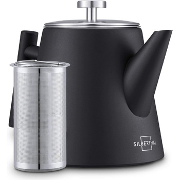 Чайник заварювальний з фільтром для чаю 1 л, чорний Silberthal