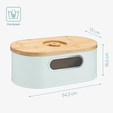 Хлібниця з дерев'яною кришкою, м'ятно-зелена Navaris