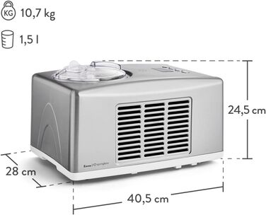 Машина для морозива з нержавіючої сталі зі знімним контейнером 150 Вт Springlane