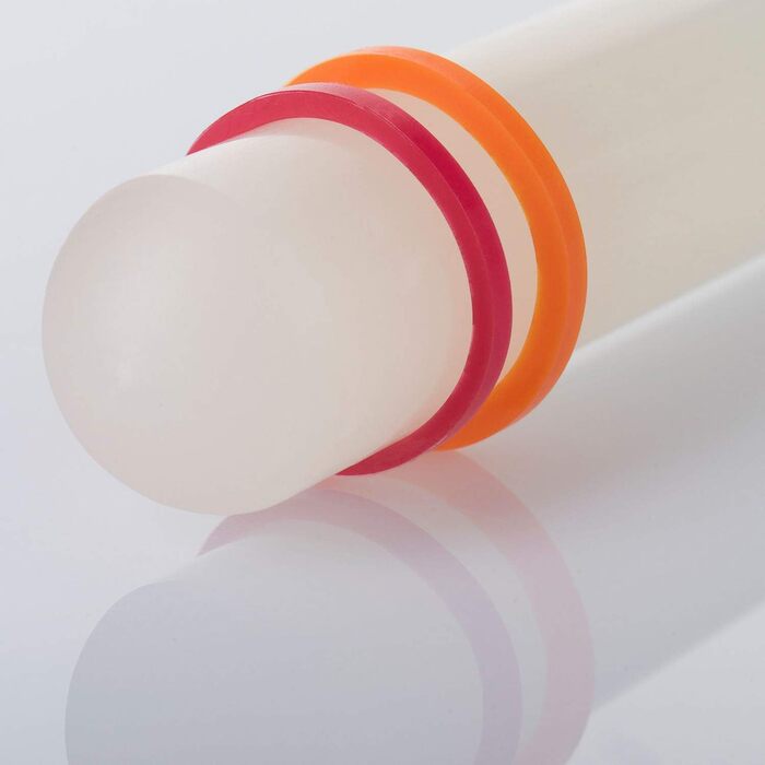 С 4 распорными кольцами, по 1 кольцу 10 мм, 6 мм, 3 мм, 2 мм, со шкалой, нержавеющая сталь/пластик, серебристый/белый/голубой/светло-зеленый/оранжевый/красный, 30452260 (выкатной стержень)