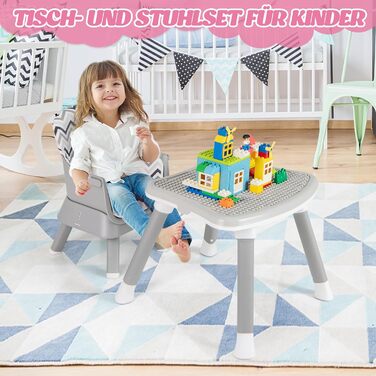 Дитячий стільчик для годування 6-в-1 сірий-білий COSTWAY