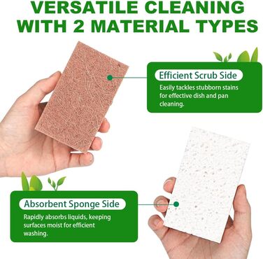 Набір натуральні губки для чищення кухні 24 шт. 10,2 x 6,1 x 2 см HOMEXCEL