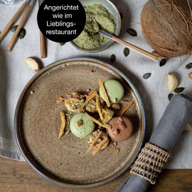 Набір з 4 десертних тарілок 21 см, світло-коричнева реактивна глазур Moritz & Moritz