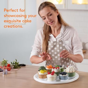 Контейнер для торта 27 см з кришкою та ручкою, білий Lifewit