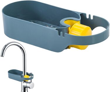 Стійка для зберігання крана для раковини, органайзер для кухонної раковини, кухонний кран, багатофункціональна стійка для крана для раковини, зберігання посуду, кухонне начиння, стійка для зливу для дому, ванної кімнати, щітки для мила (Balu)