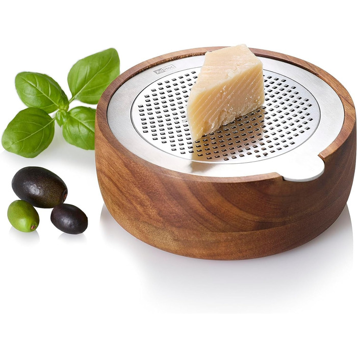 Терка дрібна з дерев'яним контейнером для збору, кругла AdHoc