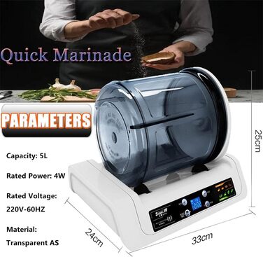 Вакуумний маринатор для м'яса та овочів 5 л білий Lakenbroade