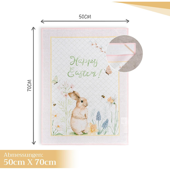 Набір з 3 багатоцільових кухонних рушників Maison d&39 Hermine Rural Christmas, 100 бавовна Барні рушники День подяки/Різдво (50 см x 70 см) (13 - Великодні роси)